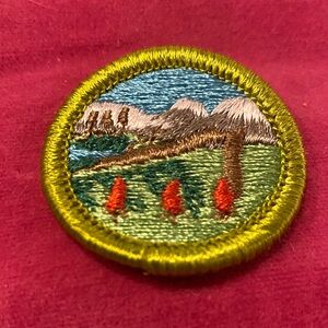 Three Traveling Gnomes Scenic Embroidered  Iron On Patch